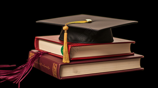 毕业帽和文凭背景图片