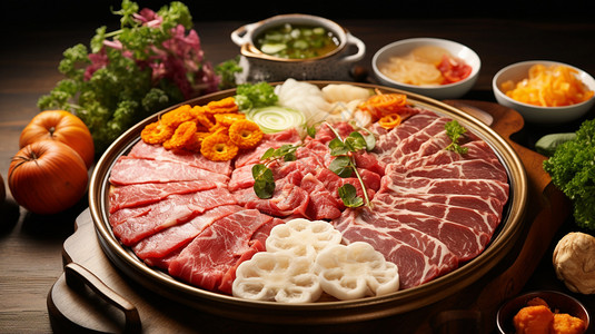 美味牛肉火锅背景图片