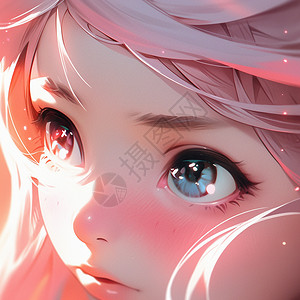 粉红色头发的女孩背景图片
