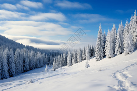 白雪皑皑的山峰图片