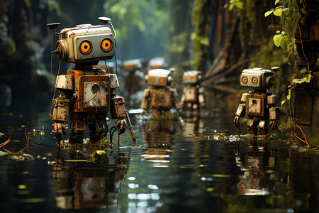 污水中的机器人图片
