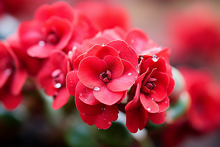 红花簇拥花盆里红花高清图片