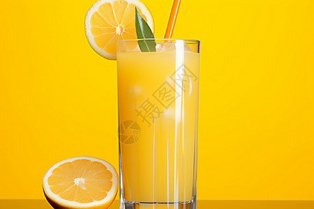 一杯新鲜的橙汁图片