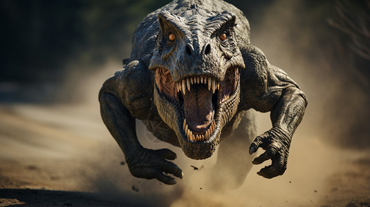 奔跑的野兽恐龙背景图片