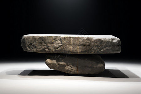 石头雕塑的长椅图片
