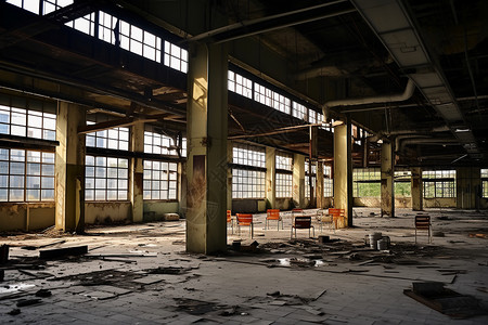 废弃工厂的残墟图片