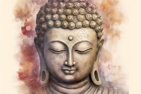 沉思者雕像静谧沉思的佛教雕塑插画