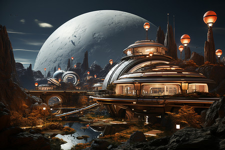 安家镇宅太空探索中的火星新文明设计图片