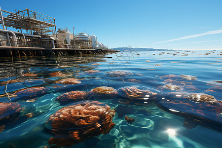 海洋贝类养殖场图片