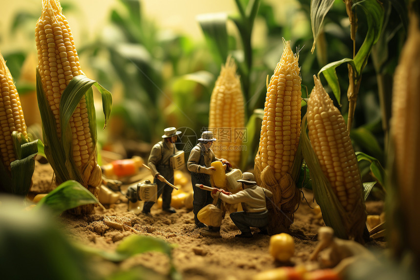 玉米播种图片