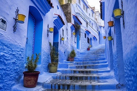 神奇的蓝色小巷图片