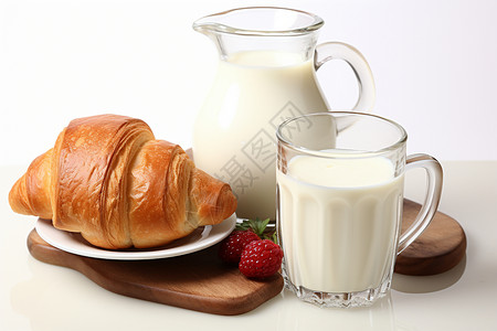 早餐面包加牛奶图片