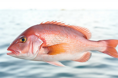 新鲜红橘红鲷海鱼插画