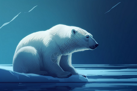 北极熊在冰山上休息图片