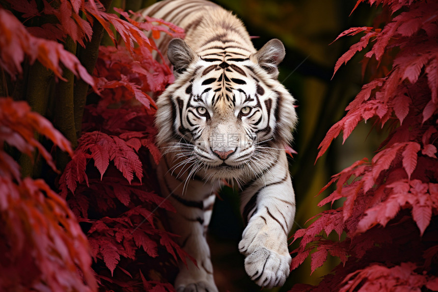 灌木丛里的老虎图片