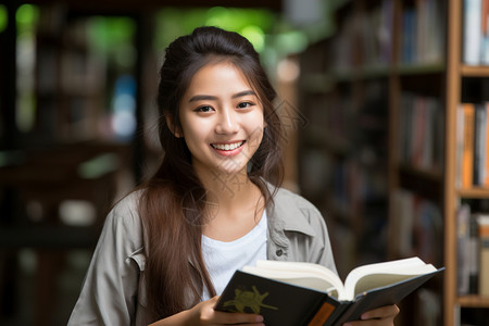 大学生在图书馆背景图片