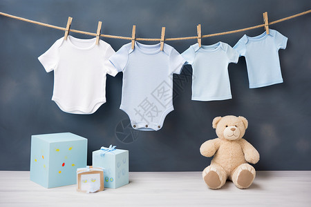 婴儿衣服和礼物高清图片