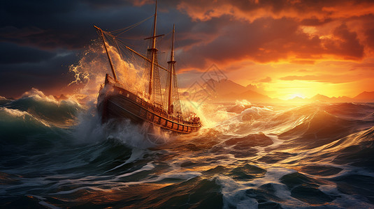 乘风破浪的帆船图片