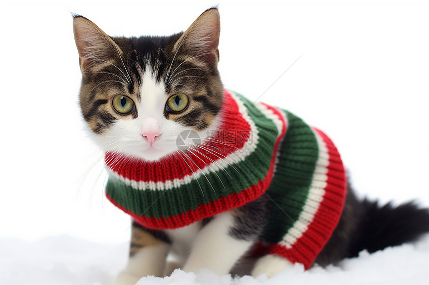 可爱的小猫穿着毛衣图片