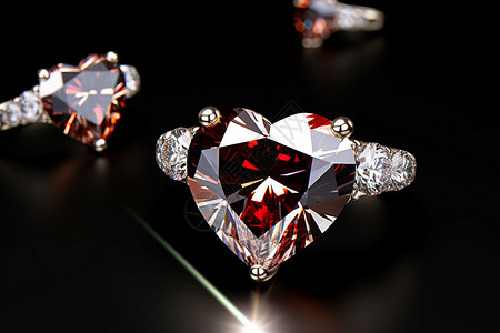 红宝石耳环闪亮的红宝石戒指背景