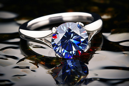 蓝宝石戒指背景图片