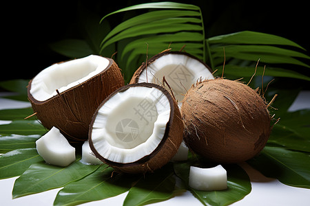 健康的椰子背景图片