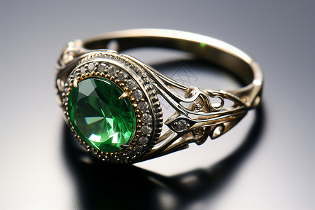 翠绿宝石戒指背景图片