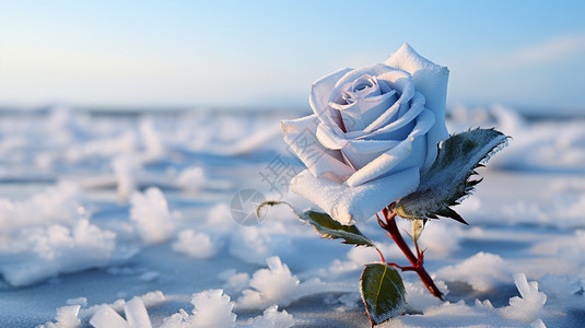 冰雪世界里盛开的花图片