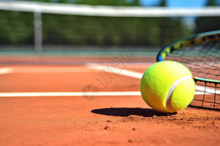 球场上的网球背景图片