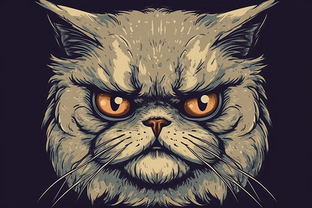 愤怒的猫头图案图片