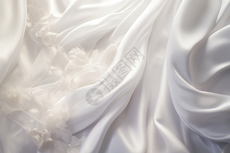 华丽婚纱上的花纹背景图片