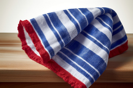 纯棉的手巾条纹桌布高清图片