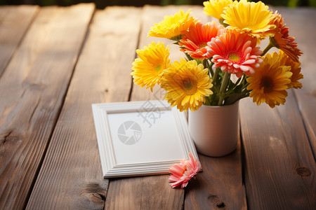 美丽的鲜花黄色鲜花相框高清图片