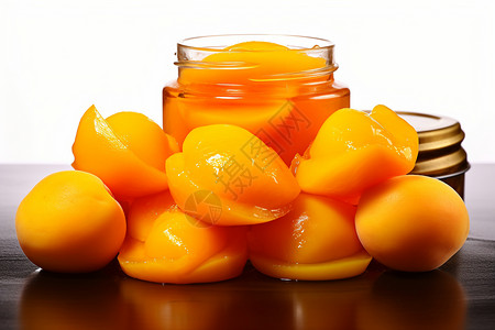 多汁的黄桃背景图片