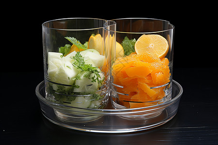 清新美味的水果蔬菜拼盘图片
