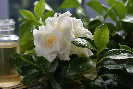 洁白的花朵瓶中洁白花朵高清图片