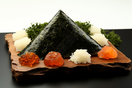 鱼子酱饭团寿司三角形寿司背景