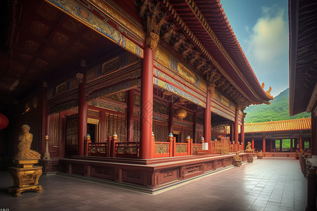 大觉寺的壮丽建筑图片