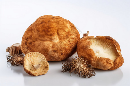 素食食物猴头菇背景图片