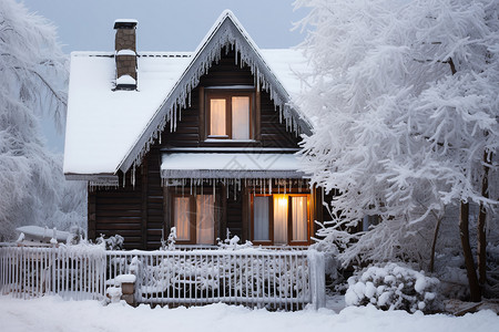 冬日雪屋圣诞雪屋高清图片