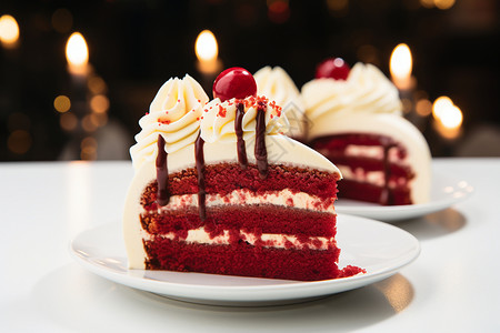 红丝绒蛋糕食物红丝绒高清图片
