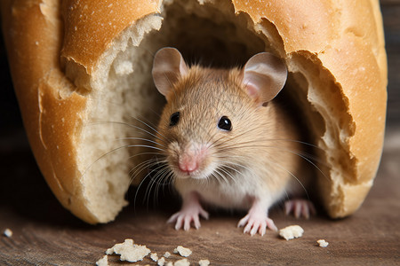 面包中的小老鼠图片