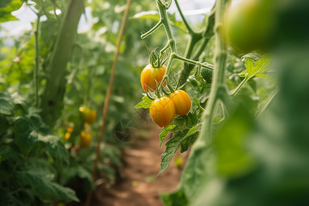 田园里面种植的番茄背景图片