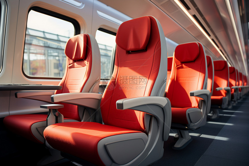 火车上舒适的座椅图片
