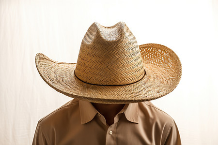 稻草编织头上的草帽背景