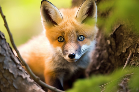 草坪上可爱的小狐狸图片