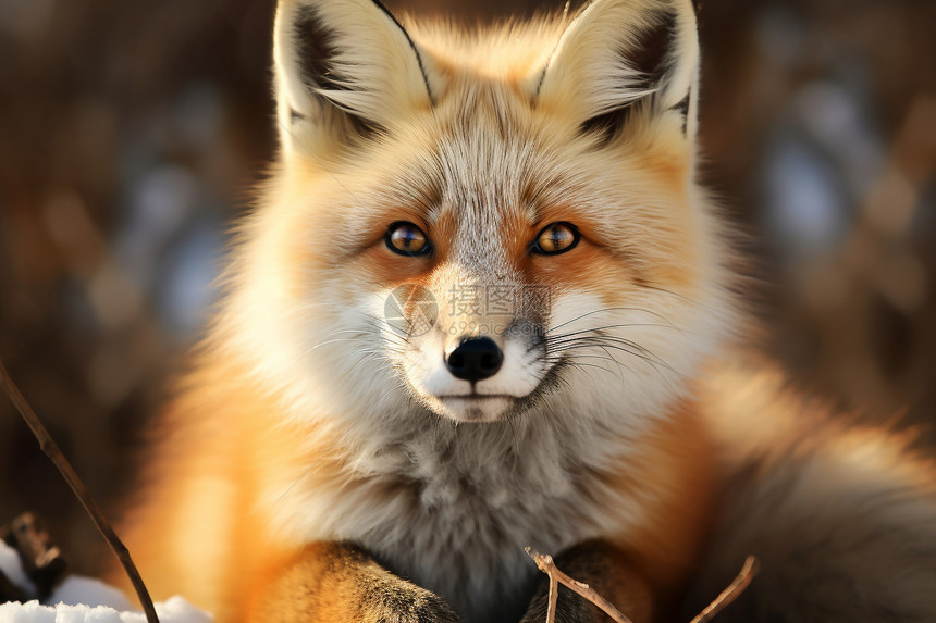 森林里的野生狐狸图片