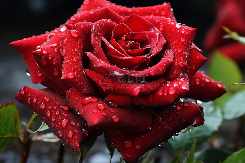 雨中的娇艳玫瑰图片
