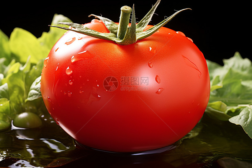 桌子上的多汁西红柿图片