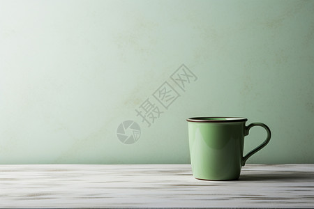 清新的绿色杯子背景图片
